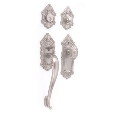 S HNDL/EGG KNOB SATIN NICKEL DOOR SETimage
