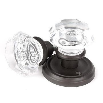 GLASS OCTAGON KNOB W/OB ROSETTEimage