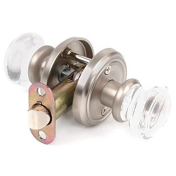 GLASS ROUND KNOB W/BN ROSETTEimage