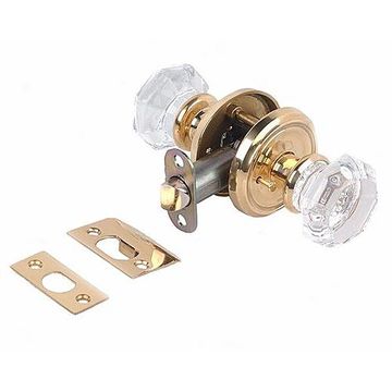 Restorers Classic Privacy Interior Glass Door Knob Set 2 3/4 Inch Roseimage