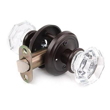 Restorers Classic Privacy Interior Glass Door Knob Set 2 3/4 Inch Roseimage