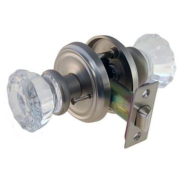 Restorers Classic Privacy Interior Glass Door Knob Set 2 3/4 Inch Roseimage