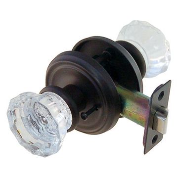 Restorers Classic Privacy Interior Glass Door Knob Set 2 3/4 Inch Roseimage