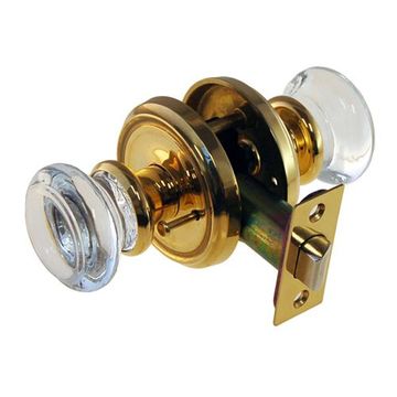 Restorers Classic Privacy Interior Glass Door Knob Set 2 3/4 Inch Roseimage