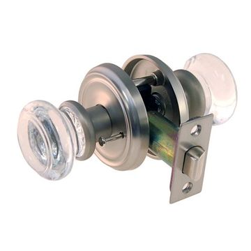 Restorers Classic Privacy Interior Glass Door Knob Set 2 3/4 Inch Roseimage