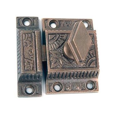WEATHERED BRZ ORNAMENTAL CABINET LATCH/DIAMOND KNOimage