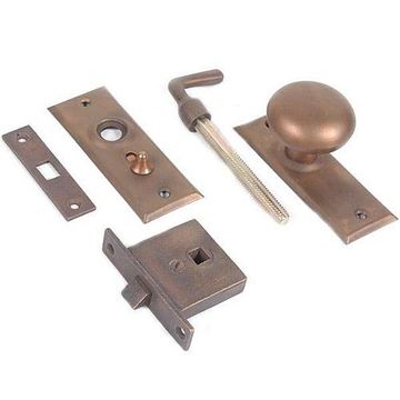 WEATHERED BRZ SCREEN DOOR MORTISE LOCKSETimage