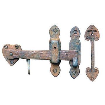 WEATHERED BRONZE HEART SHAPED GATE LATCHimage