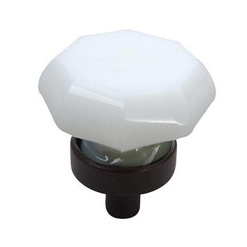 OB TRANS WH 1 OCTAGONAL GLASS KNOB        004/003image