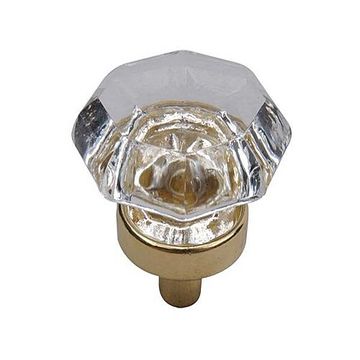 PB CLEAR 1 1/4 OCTAGONAL GLASS KNOB        303/001image