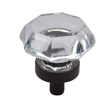 OB CLEAR 1 1/4 OCTAGONAL GLASS KNOB        004/001image