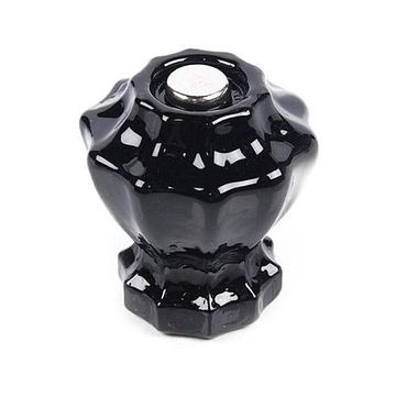 BLACK FLUTED GLASS KNOBimage