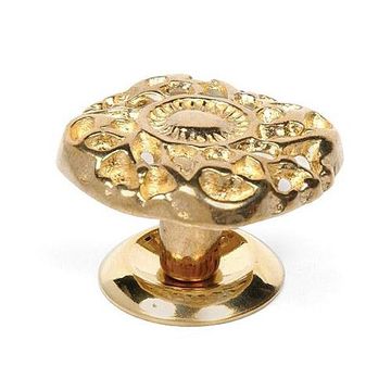 PB CAST BRASS ORNATE KNOB W/WASHERimage