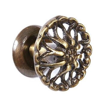 AB CAST BRASS ORNATE KNOB W/WASHERimage