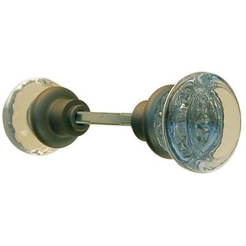 BR NICKEL RND GLASS DOOR KNOB SETimage
