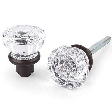 BRNZ FLUTED GLASS DOOR KNOB SETimage