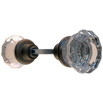 BR NCKL FLUTED GLASS DOOR KNOB SETimage