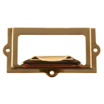 1 1/4 STMPD BRASS CARD- HOLDER PULLimage