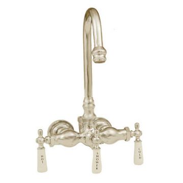 MATTE NCKL 9GOOSENECK LEG TUB FAUCETimage