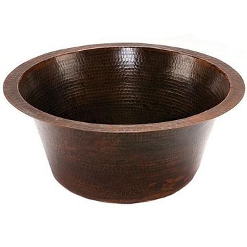 16 RND COPPER BAR SINK W/2 DRAIN OPENINGimage