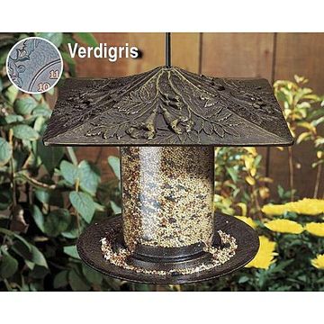 VERDIGRIS 6TRUMPET VINE TUBE BIRD FEEDER *DS*image