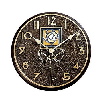 FRNCH BRNZ W/AMBER HUNTER ROSE CLOCK *DS*image