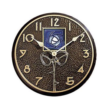 FRENCH BRNZ W/BLUE HUNTER ROSE CLOCK *DS*image