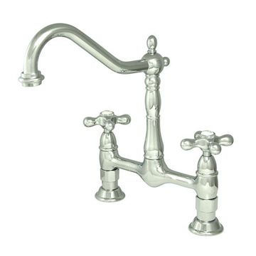 Heritage 8 Inch Deck Mount Kitchen Faucetimage