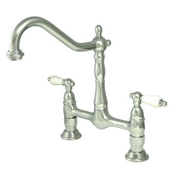 Heritage 8 Inch Deck Mount Kitchen Faucetimage
