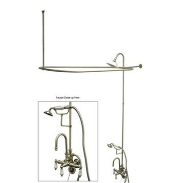 Vintage Hi-Rise Gooseneck Shower Package With Hand Shower - Porcelain Leverimage