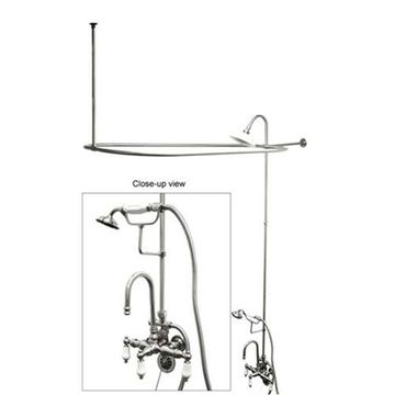 Vintage Hi-Rise Gooseneck Shower Package With Hand Shower - Porcelain Leverimage
