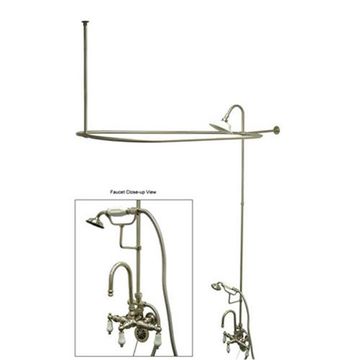 Vintage Hi-Rise Gooseneck Shower Package With Hand Shower - Porcelain Leverimage