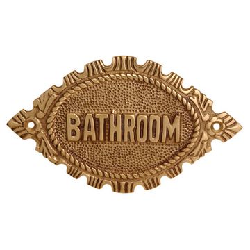 BRASS OVAL BATHROOM SIGN (INDOOR)image