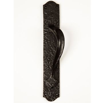 BLK POWDER 12 1/2X2 RH PULL HANDLE W/BACKPLATEimage