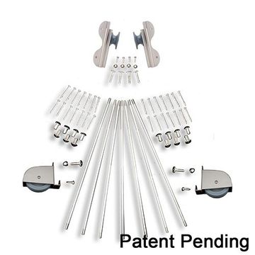 Quiet Glide Modern Rolling Hook 20 Inch Library Ladder Hardware Kitimage