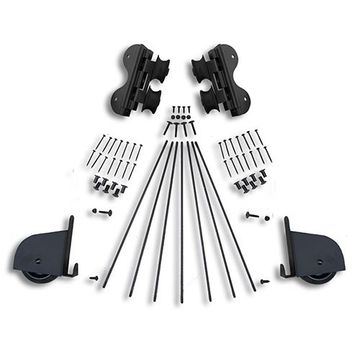 Quiet Glide Modern Swivel Rolling 20 Inch Library Ladder Hardware Kitimage