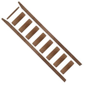 Quiet Glide Wide Library Ladder Unassembled & Unfinished - 20 Inchimage