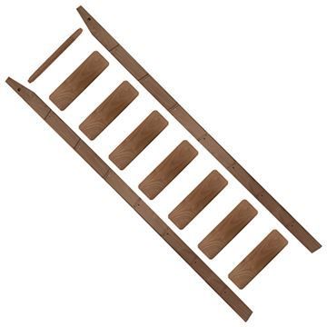 Quiet Glide Wide Library Ladder Unassembled & Unfinished - 20 Inchimage