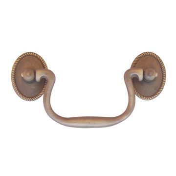 Restorers Classic Brass Bail Pull With Oval Rope Rosettesimage