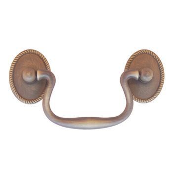 Restorers Classic Brass Bail Pull With Oval Rope Rosettesimage