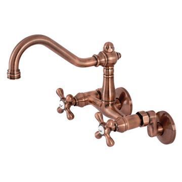 Restorers Wall Mount Adjustable Center Kitchen Faucetimage