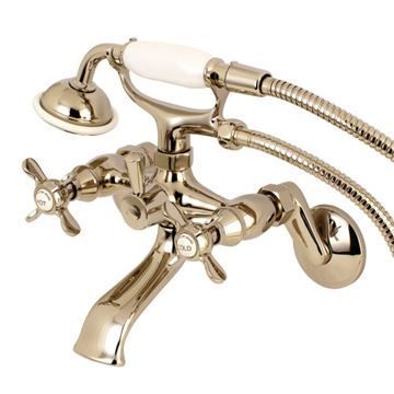 Restorers Essex Wall Mount Adjustable Center Tub Faucet - Metal Crossimage