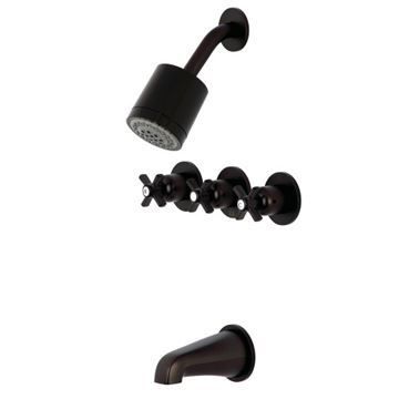 Restorers Millenium 3-Handle Tub & Shower Faucet - Metal Crossimage