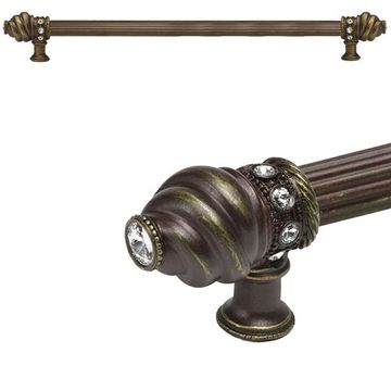 Carpe Diem Cache Reeded Pull with Clear Swarovski Crystalsimage