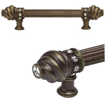 Carpe Diem Cache Reeded Pull with Clear Swarovski Crystalsimage