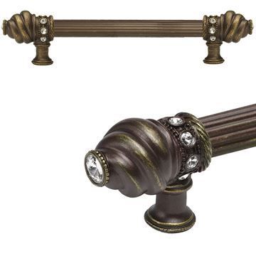 Carpe Diem Cache Reeded Pull with Clear Swarovski Crystalsimage