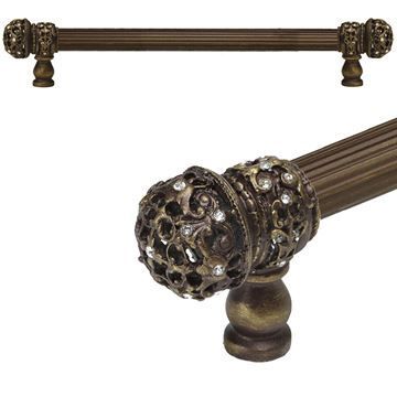 Carpe Diem Juliane Grace Reeded Crystal Pull - Small Finialimage