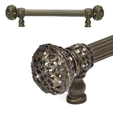 Carpe Diem Juliane Grace Reeded Pull with Clear Swarovski Crystalsimage