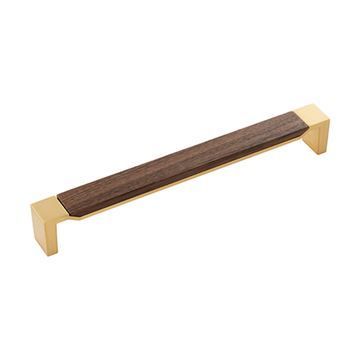 Belwith-Keeler Fuse Walnut & Brass Square Pullimage