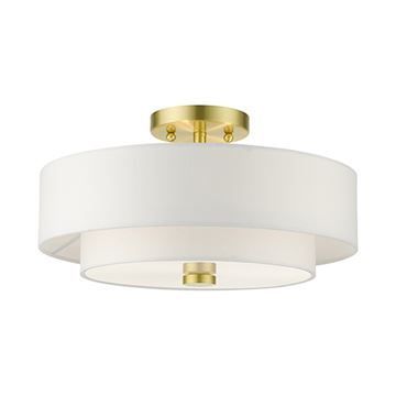 Livex Lighting Meridian 15 Inch Double Shade Semi Flush Lightimage